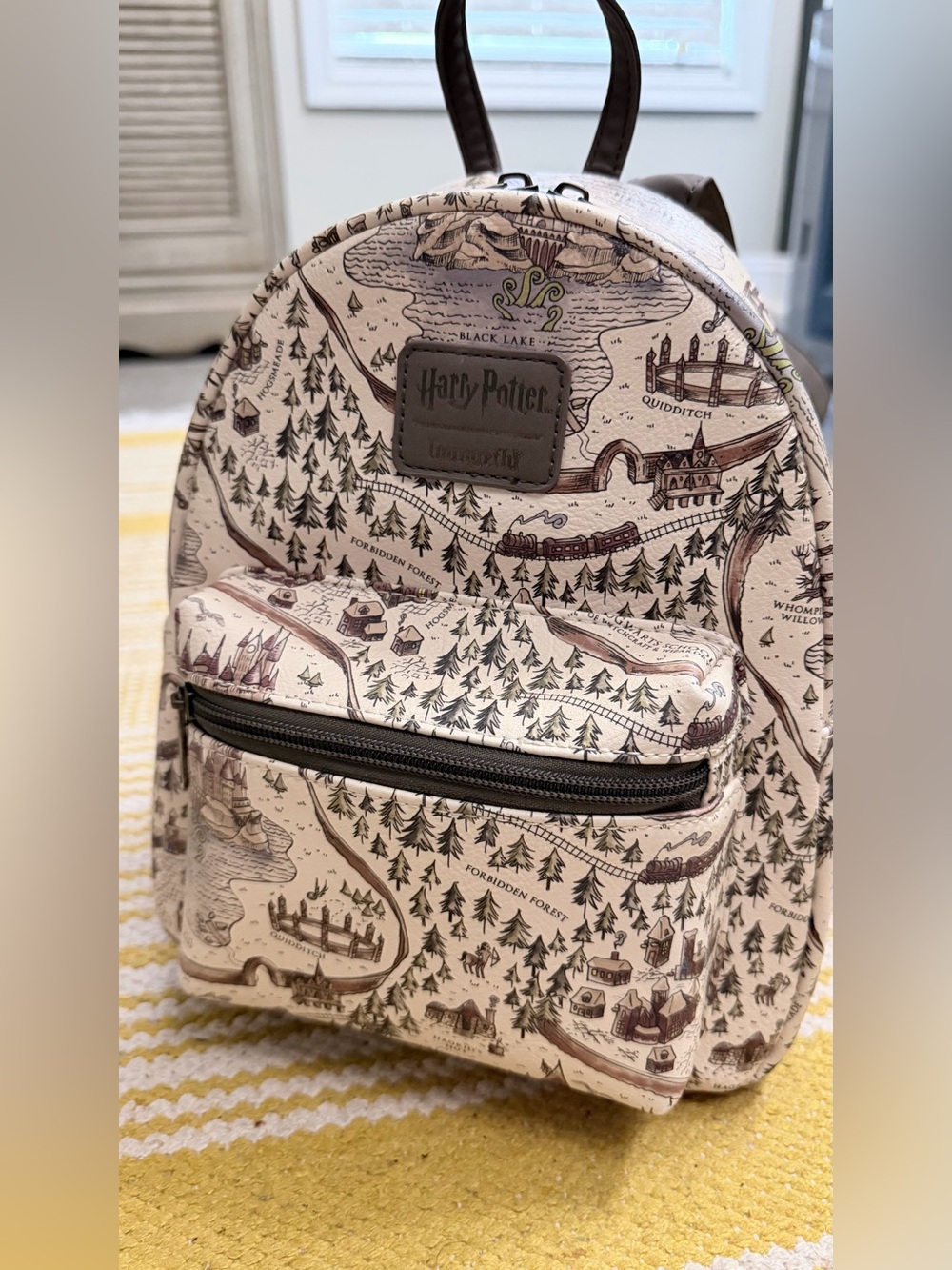 Loungefly Harry Potter Map Print Mini Backpack — Cream, Brown, Black